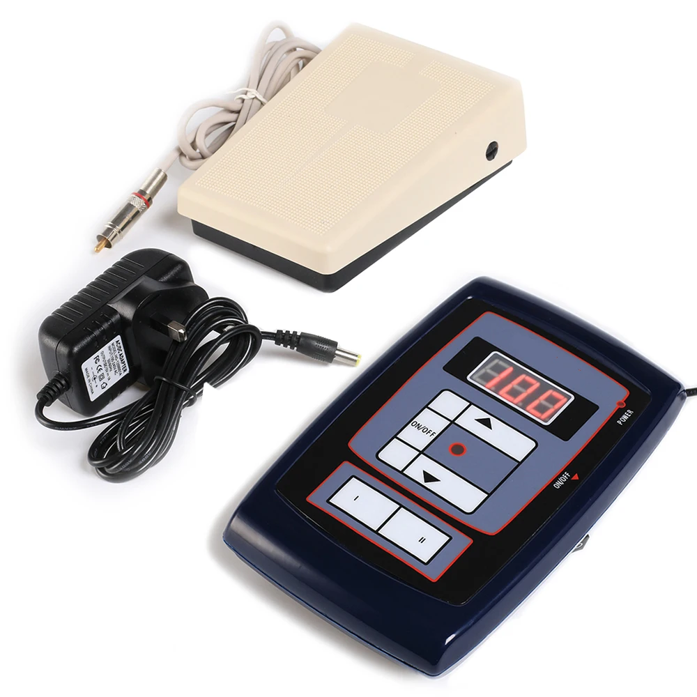 

Wholesale Tattoo Power Supply With Foot Pedal Switch LCD Digital Footswitch Makeup Tattoo Machine Tattoo Supplies Set