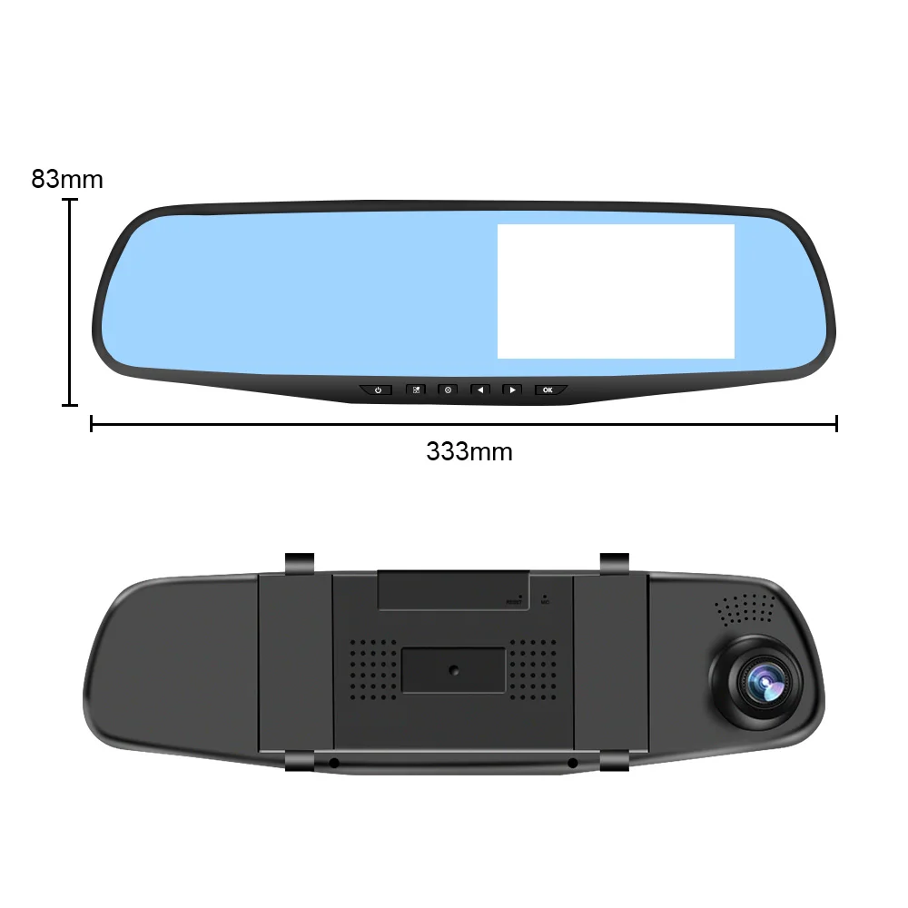 

Rear View Mirror Camera 4.3 Inch Dash Cam Buck Line Car DVR Reversing Image Auto Registrator Dual Lens Dashcam Video Recorder