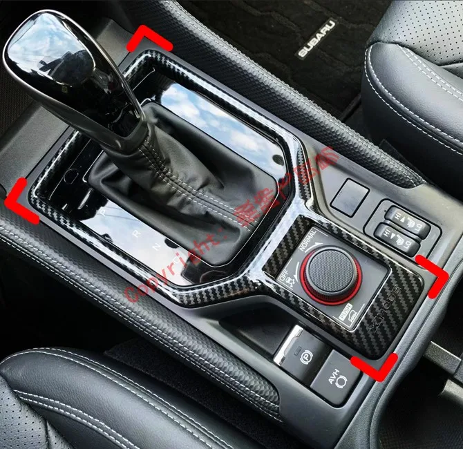 

Carbon Fiber Style Interior Gearshift Shift Gear Frame Cover Trim Bezel Car-Styling Molding For Subaru Forester SK 2018 2019