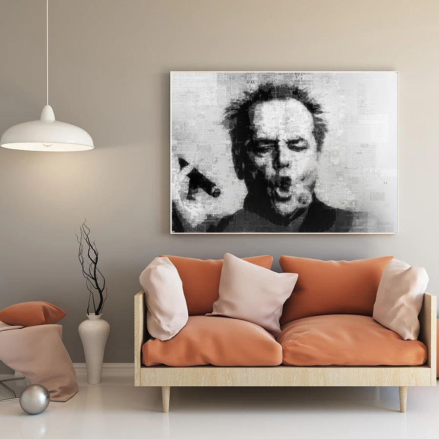 Настенное искусство абстрактная знаменитость Джек Николсон сигара холст