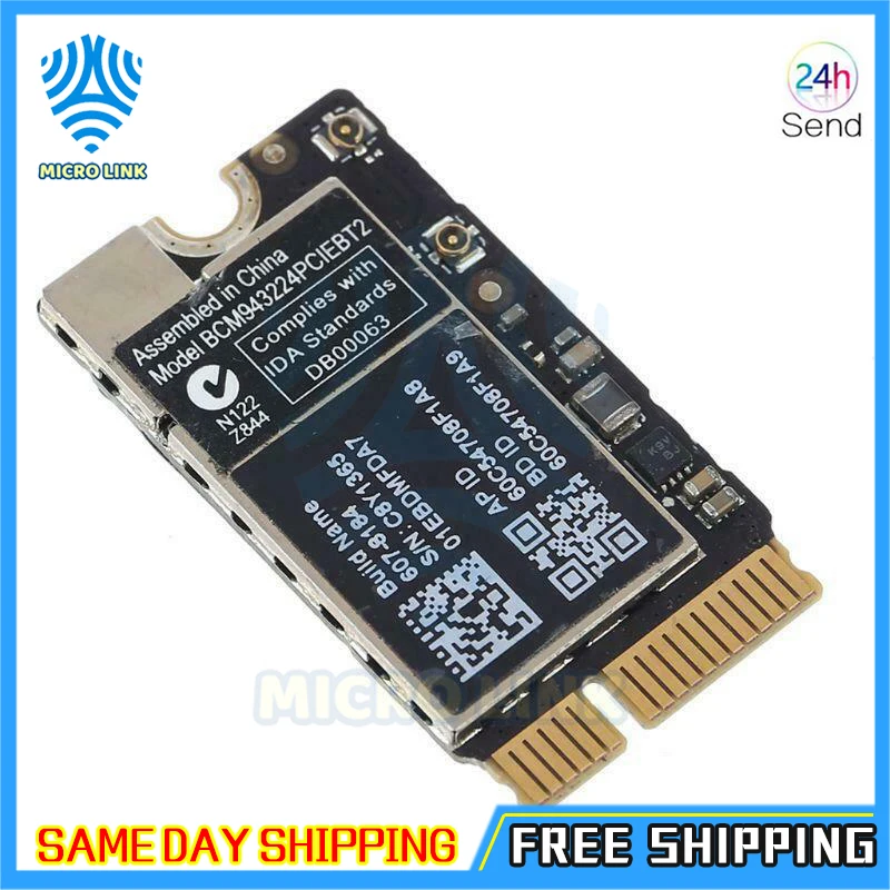 Б/у карта BCM943224PCIEBT2 для Apple MacBook Air 11 A1370 A1465 13 дюймов A1369 A1466 2010 2011 2012 год | Компьютеры и