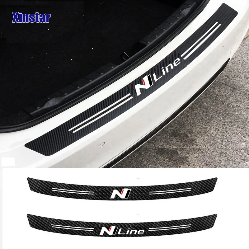 Наклейка на задний бампер Nline из углеродного волокна для Hyundai i10 i20 i30 i40 ix35 TUCSON Elantra
