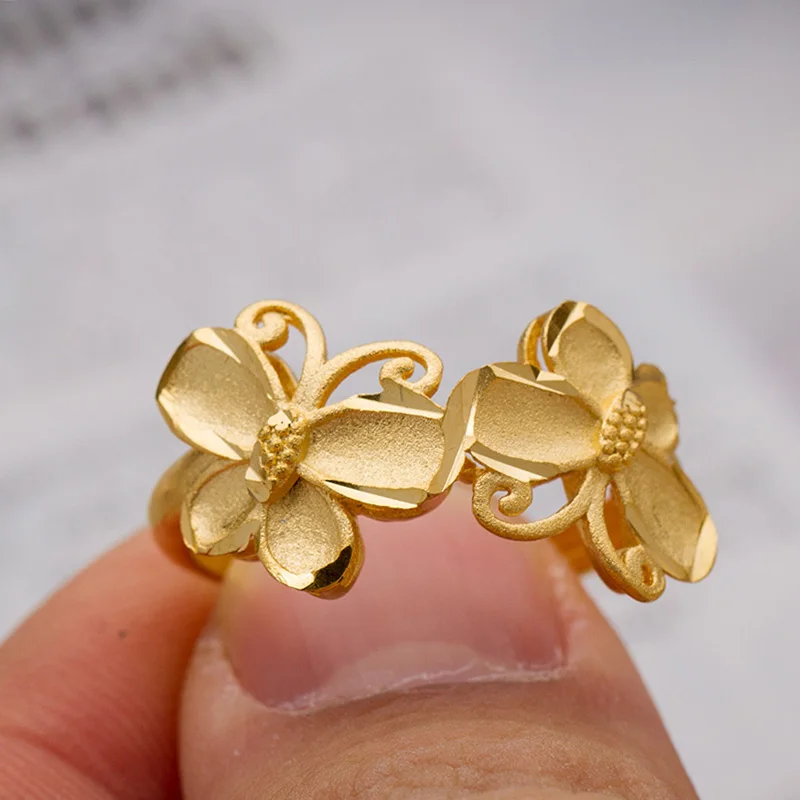 Wando трендовые позолоченные кольца для мужчин и женщин с золотыми бабочками в