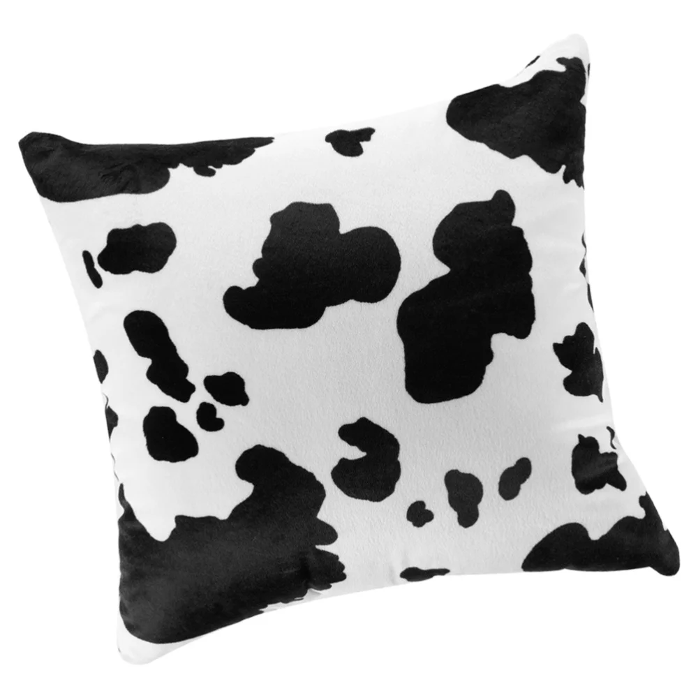 

1Pc Cow Pattern Pillow Case Decorative Short Plush Pillow Case Cushion Cover for Sofa Bedroom