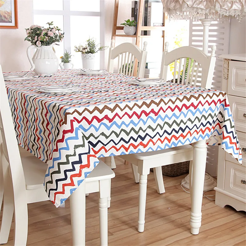 Скатерть в разноцветную полоску национальном стиле качественная мягкая льняная
