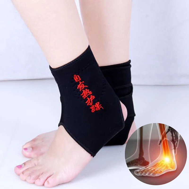 

1 Pair Self-heating Ankle Support Guard Adjustable Tourmaline Magnetic Therapy Ankle Brace Pain Relief Compression Foot Straps