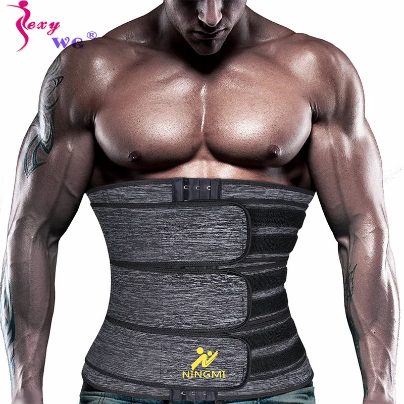 

SEXYWG Waist Trainer Sliming Wrap Men Back Supports Sport Belt Neoprene Hook Body Shaper Compression Strap Weight Loss Shapewear