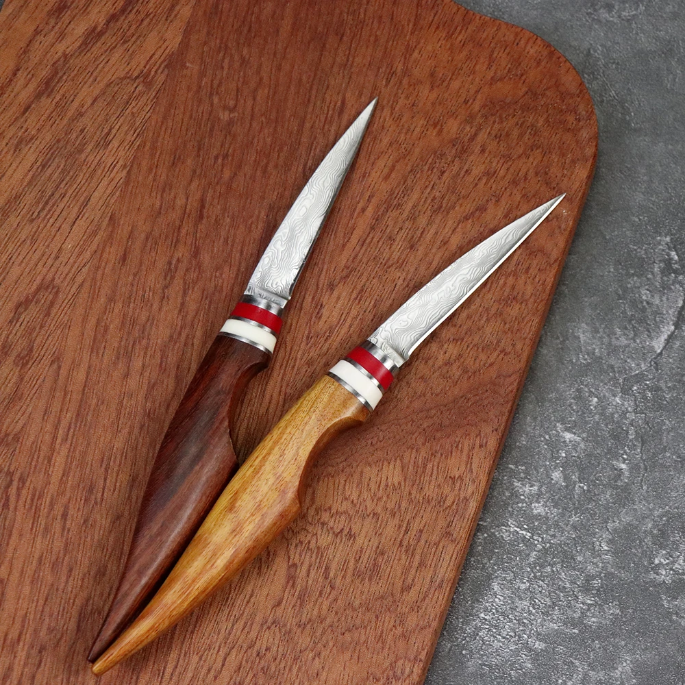 

JUNSHENG Handmade Professional Chef Knife VG10 Damascus Steel Multi-function Kitchen 3-inch Carving Knife