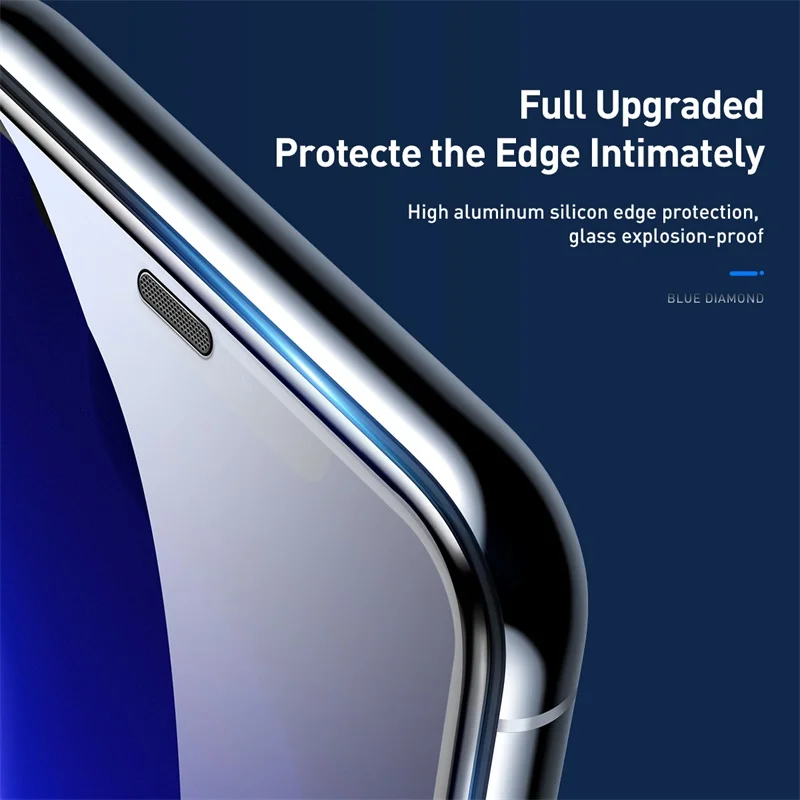 Защитное стекло BASEUS для iPhone X/Xs/Xr/11/11 Pro с черной рамкой защитой от синего