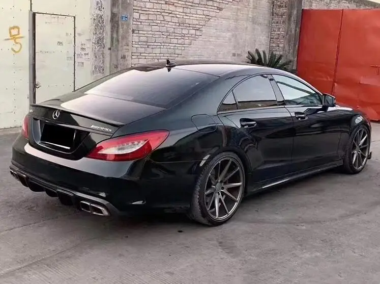 Jual Spoiler Serat Karbon + Bibir Depan + Diffuser Belakang + Rok Samping + Knalpot + Pisau Angin Untuk Mercedes-benz W218 CLS320 350 2015-2017