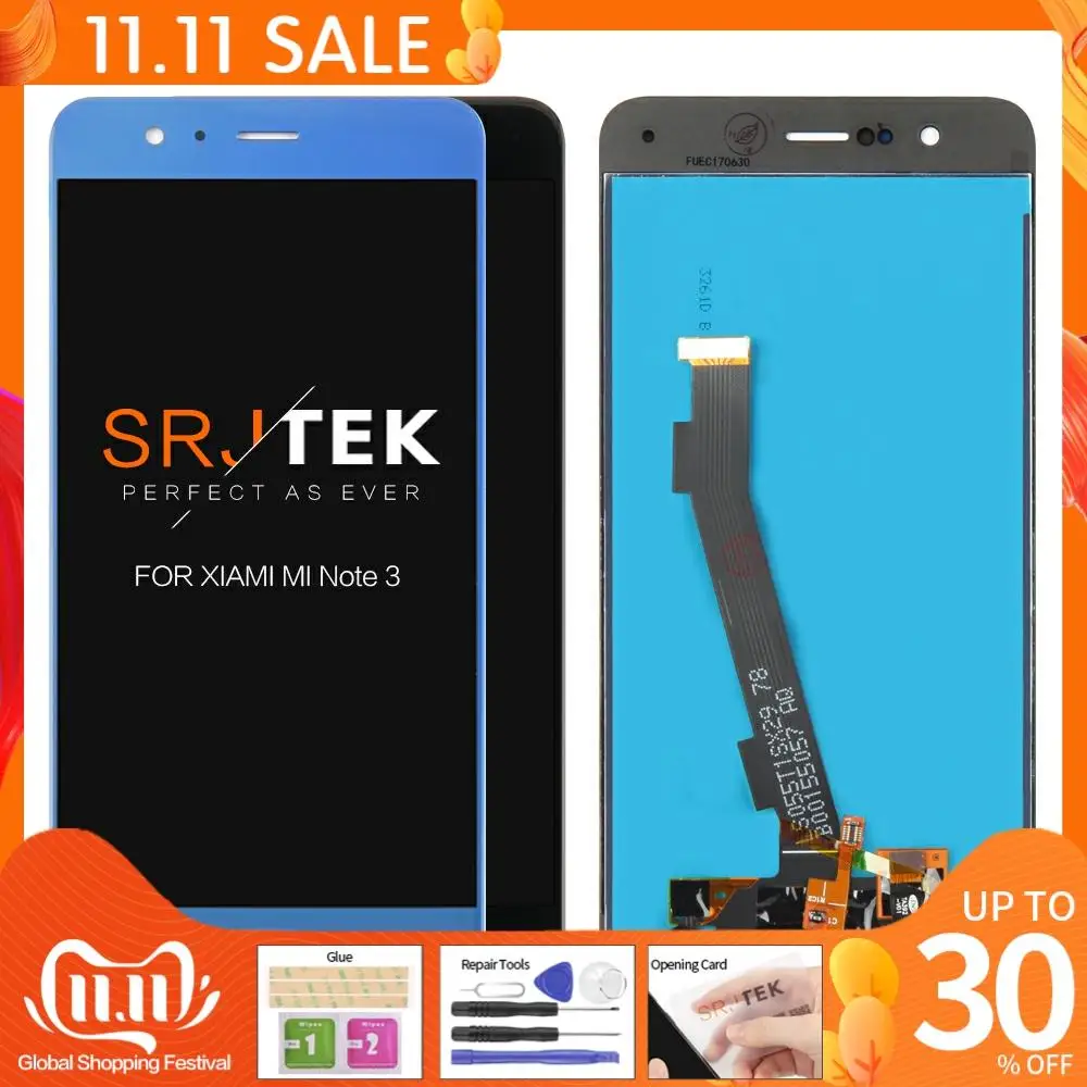 5.5&quot Original Display For Xiaomi Mi Note 3 LCD Touch Screen with Fingerprint ID Sensor Replacement XIAOMI | Мобильные телефоны