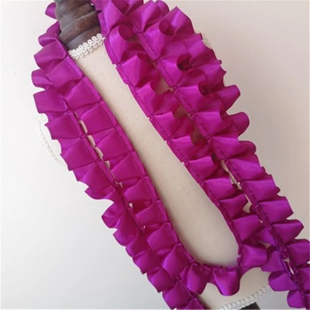 

10Meters Gathered Box Pleated Ruffle Satin Ribbon Lace Trims DIY Sewing Crafts