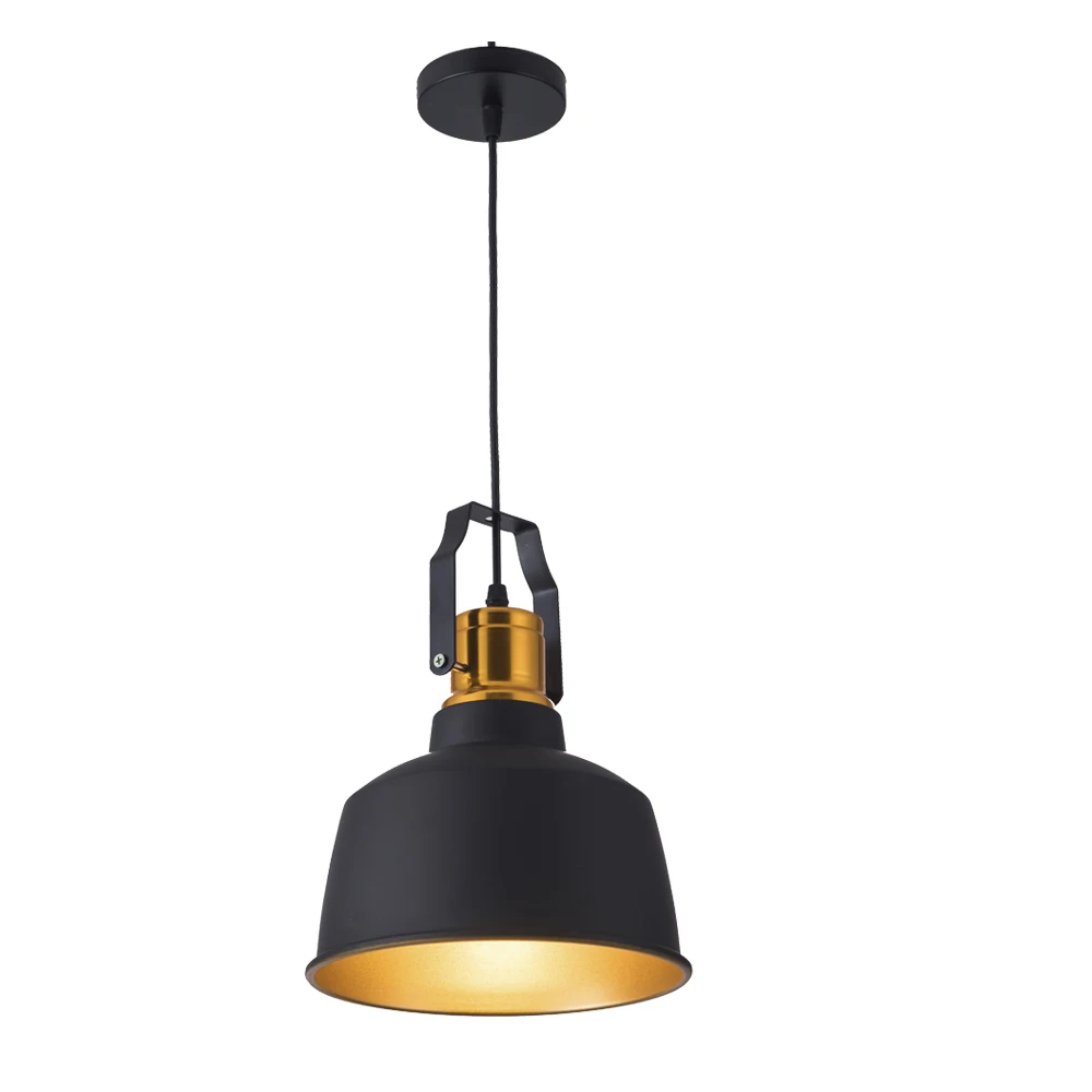 Negro E27 lámpara de Loft Luz de cocina comedor colgante lámpara 12W lámparas colgantes clásicas SALA DE ALUMINIO iluminación decoración