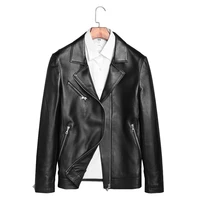 real quality 100 genuine sheepskin leather men jacket regular male black coat casual men natural leather spring jacket 4xl