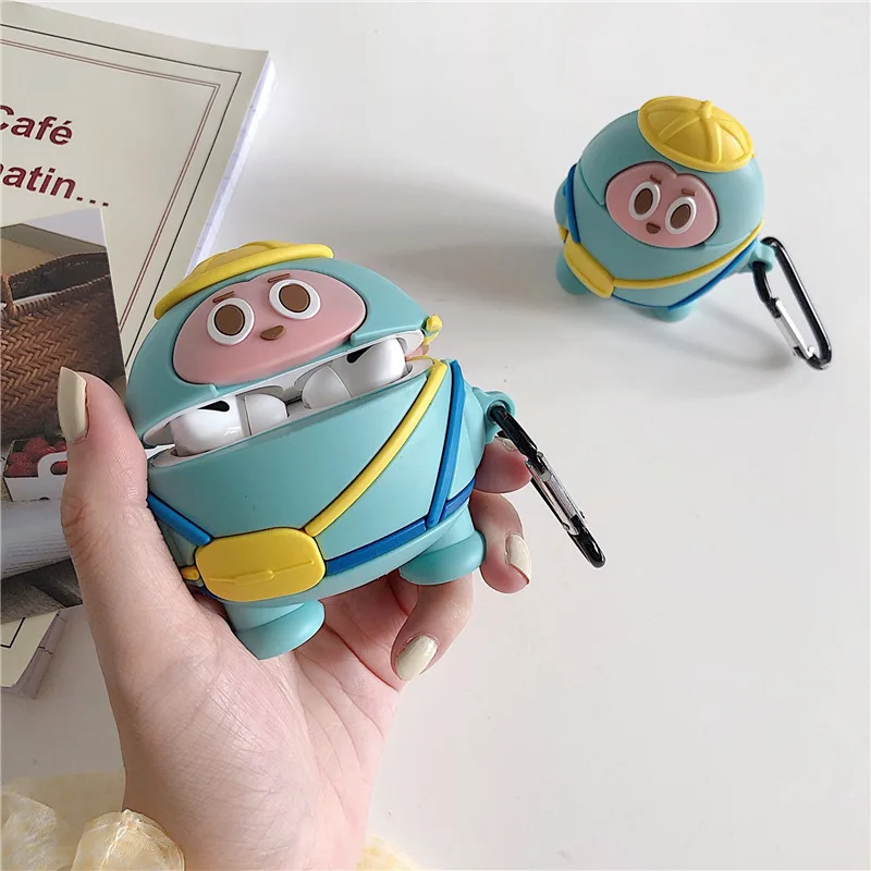 

Headphones Case For Apple Airpods Pro 3D Cute Cartoon kindergarten Fat Kid Silicone Earphones Case For Airpods 1/2 Portable Box