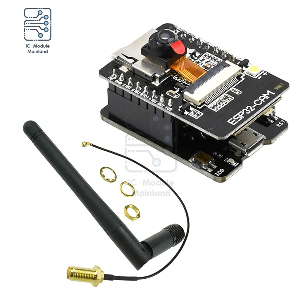 

ESP32-CAM-MB MICRO USB ESP32 Serial to WiFi ESP32 CAM Development Board CH340 CH340G 5V Bluetooth+OV2640 Camera+2.4G Antenna IPX