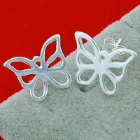 cute 925 sterling silver butterfly charm earrings for women girls fashion jewelry wedding party earrings gifts