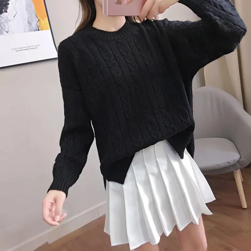 Женский свободный свитер в Корейском стиле Новинка 2021 года Сезон осень-зима