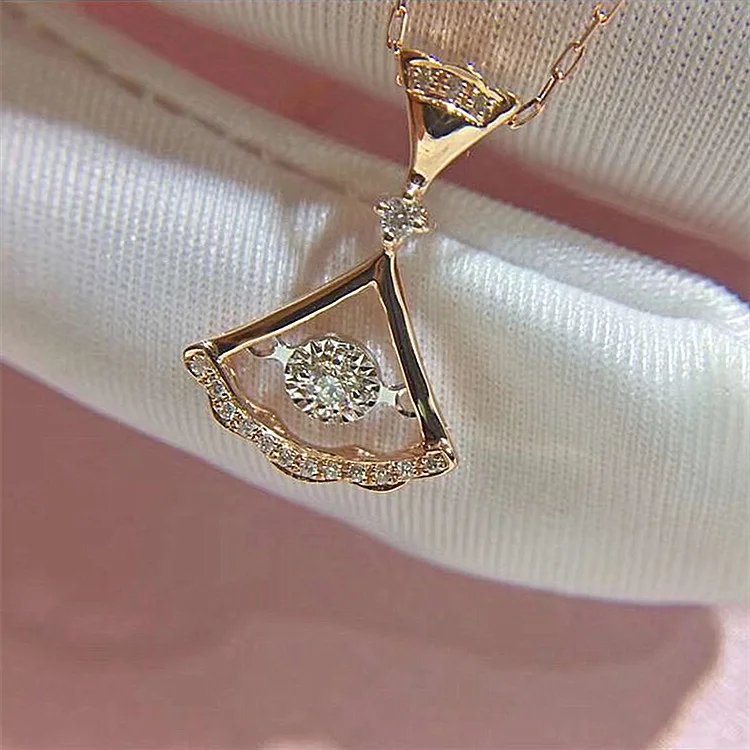 Новинка розовое золото элегантная маленькая юбка ожерелье с кулоном шикарная