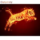 GATYZTORY DIY живопись по номерам пламя Тигр краска по номерам для детей фоторамки настенная фоторамка 40x50 см фоторамка