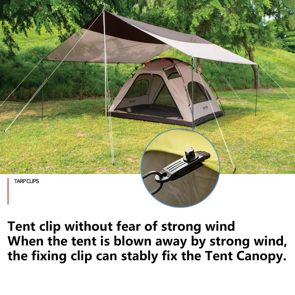 12 шт. зажим для палатки 20 веревочный замок зажимы брезента навес шнур срочная