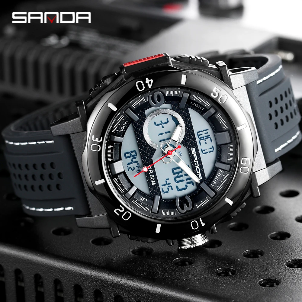 Часы наручные мужские с термометром Цифровые кварцевые спортивные в стиле