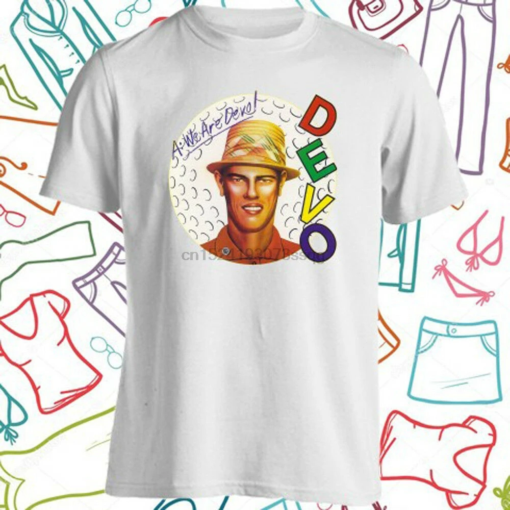

DEVO BAND Are We Not Men Album Mens White T-Shirt Size S to 3XL