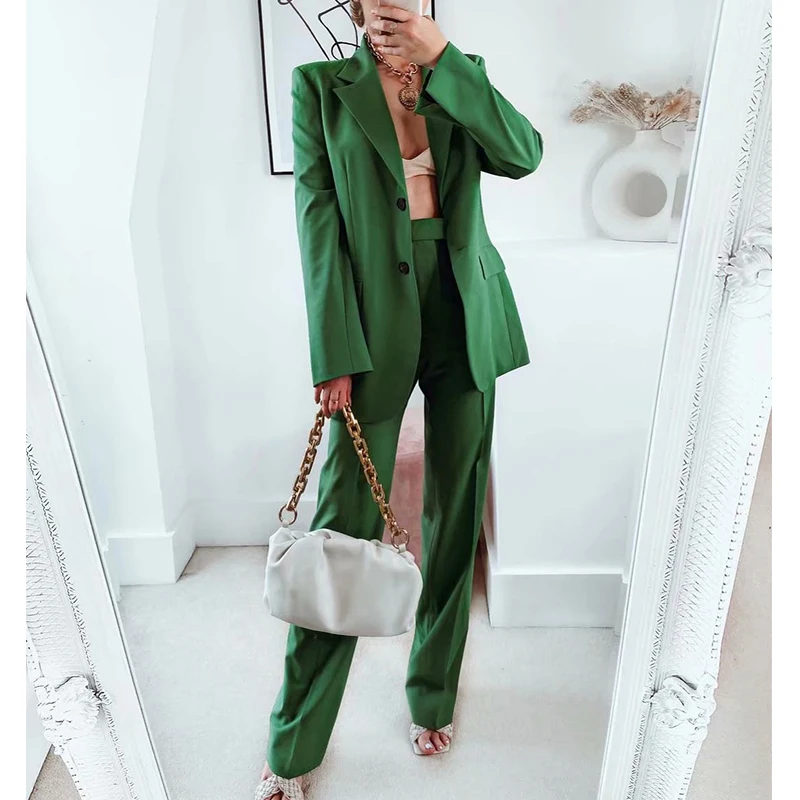 

Suit coat office Women Suit 2021 spring new fashion slim green women suits casual street youth suit jacket