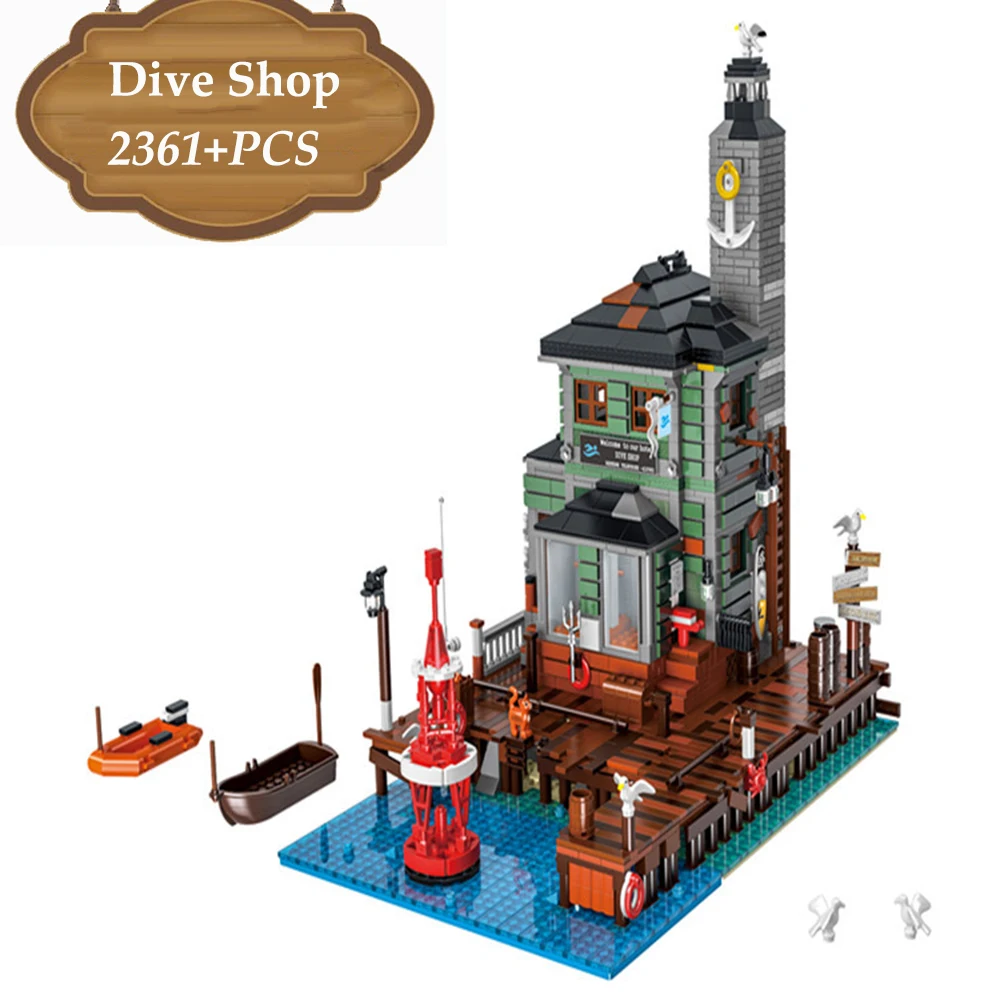 2361 шт. идеи в рыбацком стиле серии погружение магазин модель строительные блоки