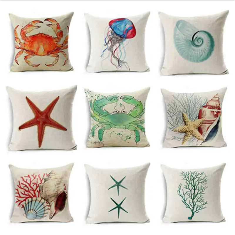 Льняные наволочки для подушки в стиле Океан деко хлопковый диван 18 дюймов
