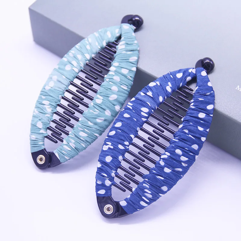 

Hair Claws Clip Fish Shape Banana Barrettes printing Fabric Hairpins Hair Accessories For Women Hair Clip Clamp ACC52