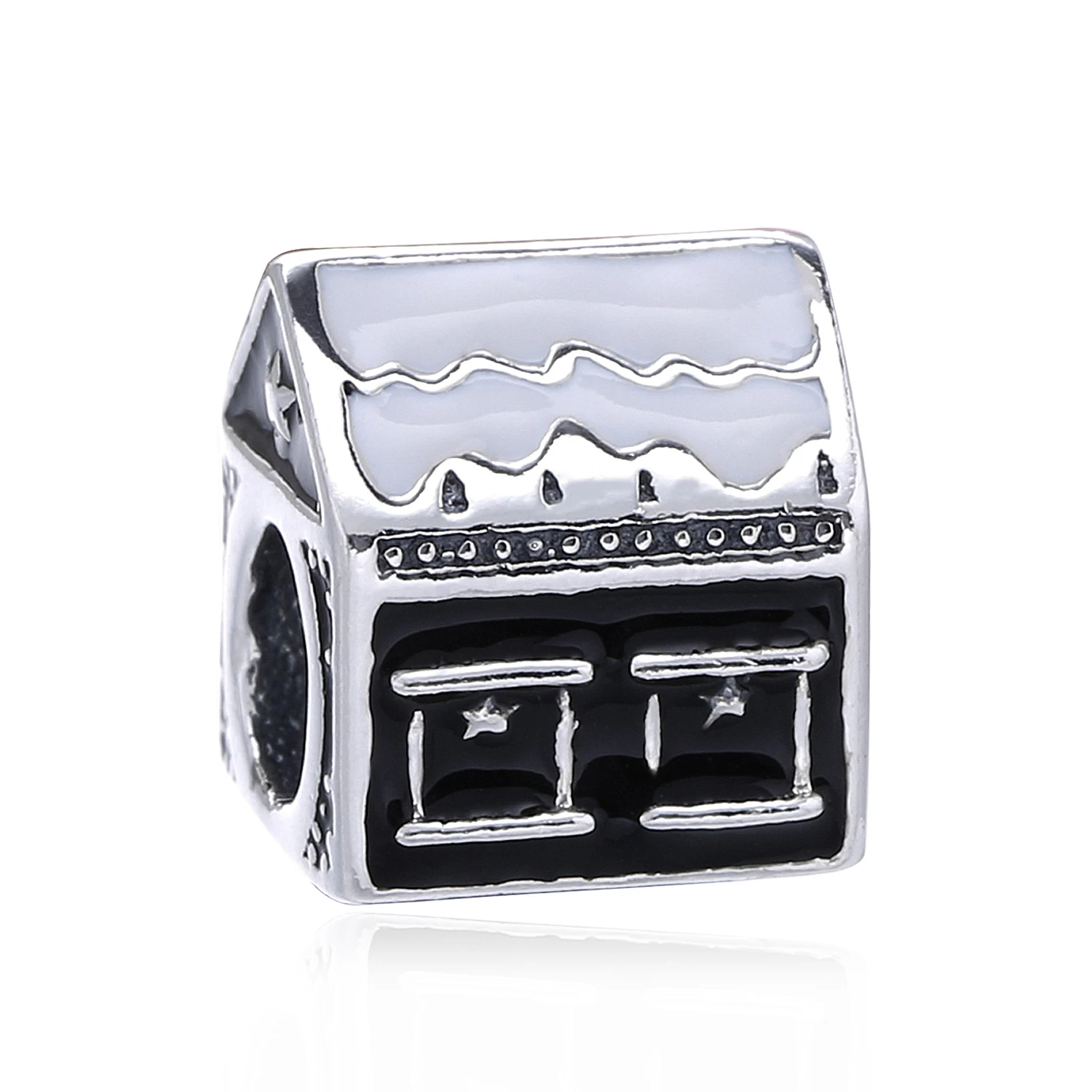 

Ajax 100% S925 Sterling Silver Mini-House Charm Beads Fit Bracelet Women DIY Jewelry Gift