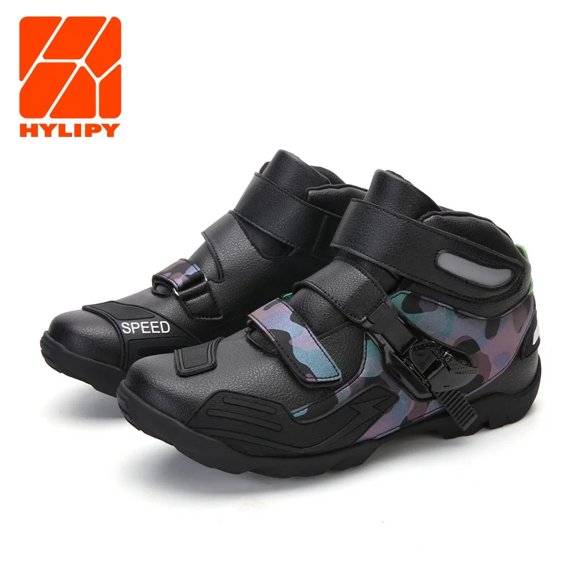 

Motorcycle Boots Men Shoes 37-48 Locomotive Motocross Racing Boot Off Road Bike Shoe Self-Locking Ultralight Athletic Footwear