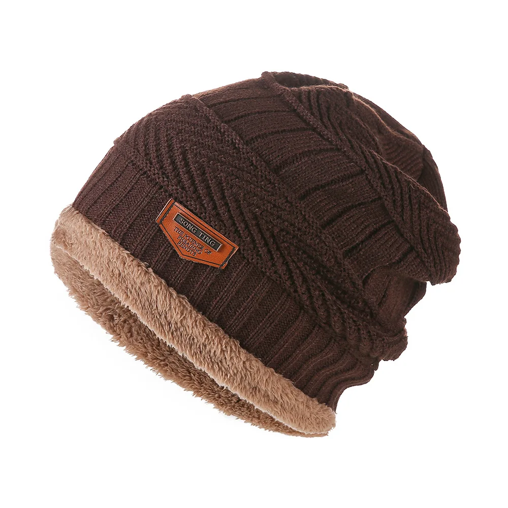 2022 New Fashion Men Warm Winter Hat Scarf Soft Knitted Set Skullies Beanies For Women Unisex Caps | Аксессуары для одежды