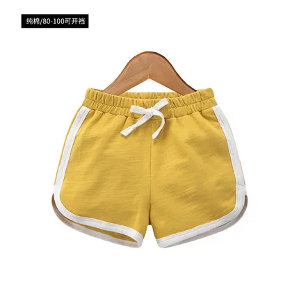 yellow 2 Детская летняя одежда; повседневные шорты для мальчиков и девочек; Детские хлопковые спортивные шорты; спортивные костюмы для мальчиков; свободные штаны для малышей; Новинка года - Цвет: yellow 2