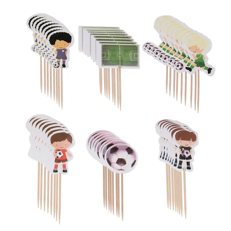 48 шт торт Топпер нетоксичный практичный футбол уникальный пищевой десерт кекс