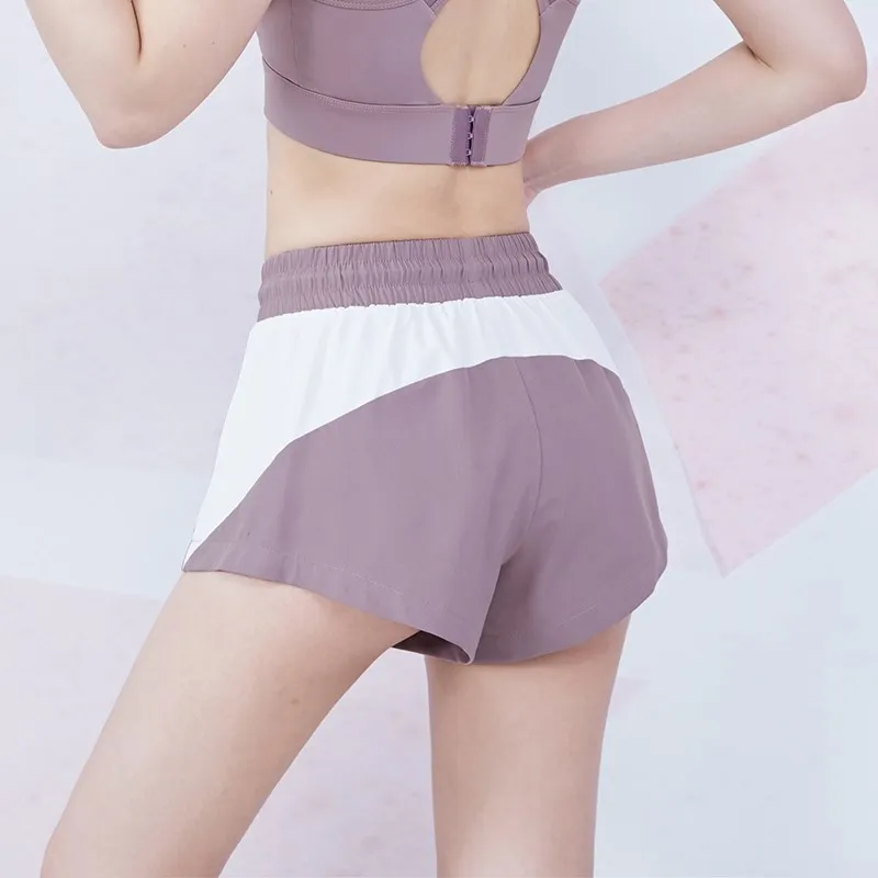 Летние шорты для бега женские 2 в 1 йоги быстросохнущие фитнеса тренировок с