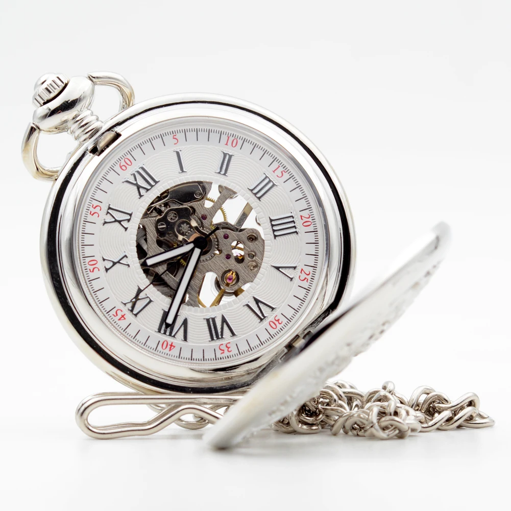 M076 Серебряный Дракон и Феникс раскладушка ручной Ветер Механические карманные