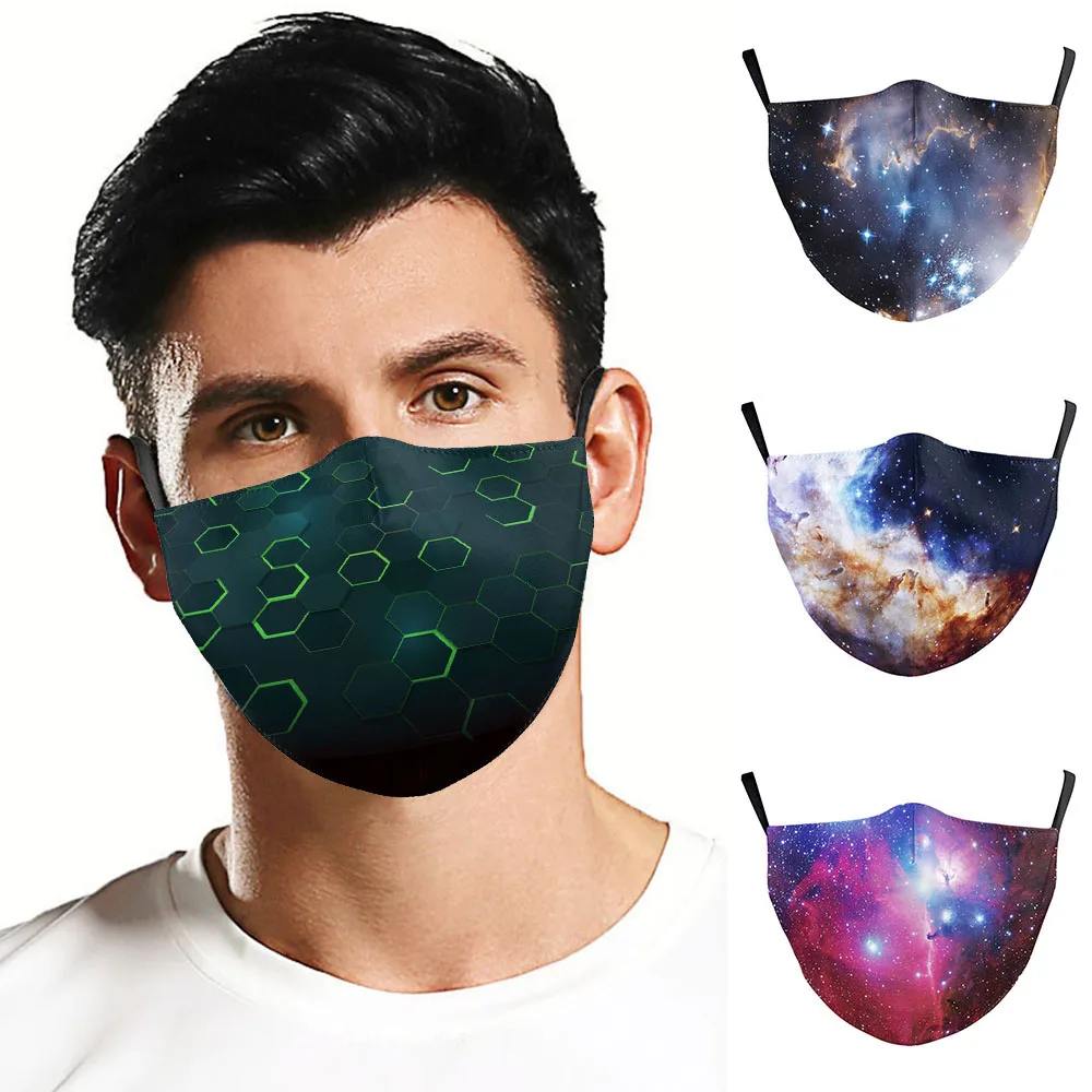 

Hot Fashion Beautiful Universe Galaxy Star Mouth Cosplay Women's Men Unisex Masks Adult Face-Protection Cycling Breathable Mask