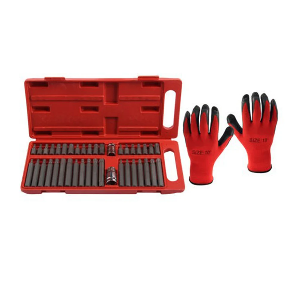 40 шт./компл. набор гнезд Набор инструментов с перчатками специальный дизайн