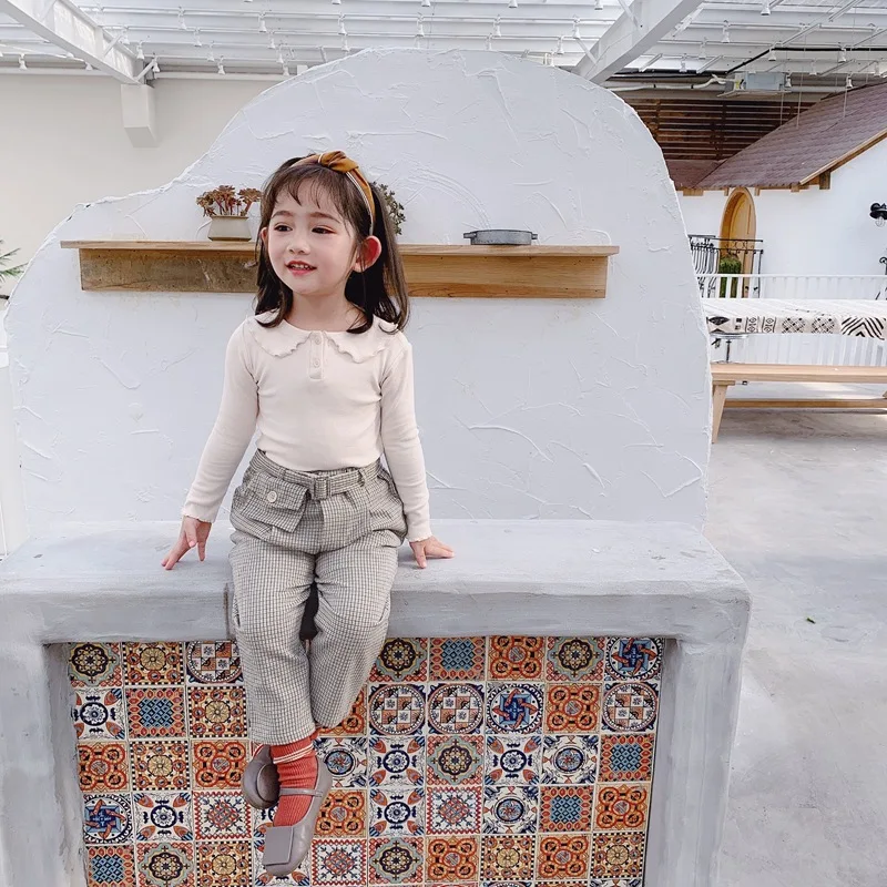 2019 г. Новое поступление Осенние повседневные длинные штаны в клетку Корейском