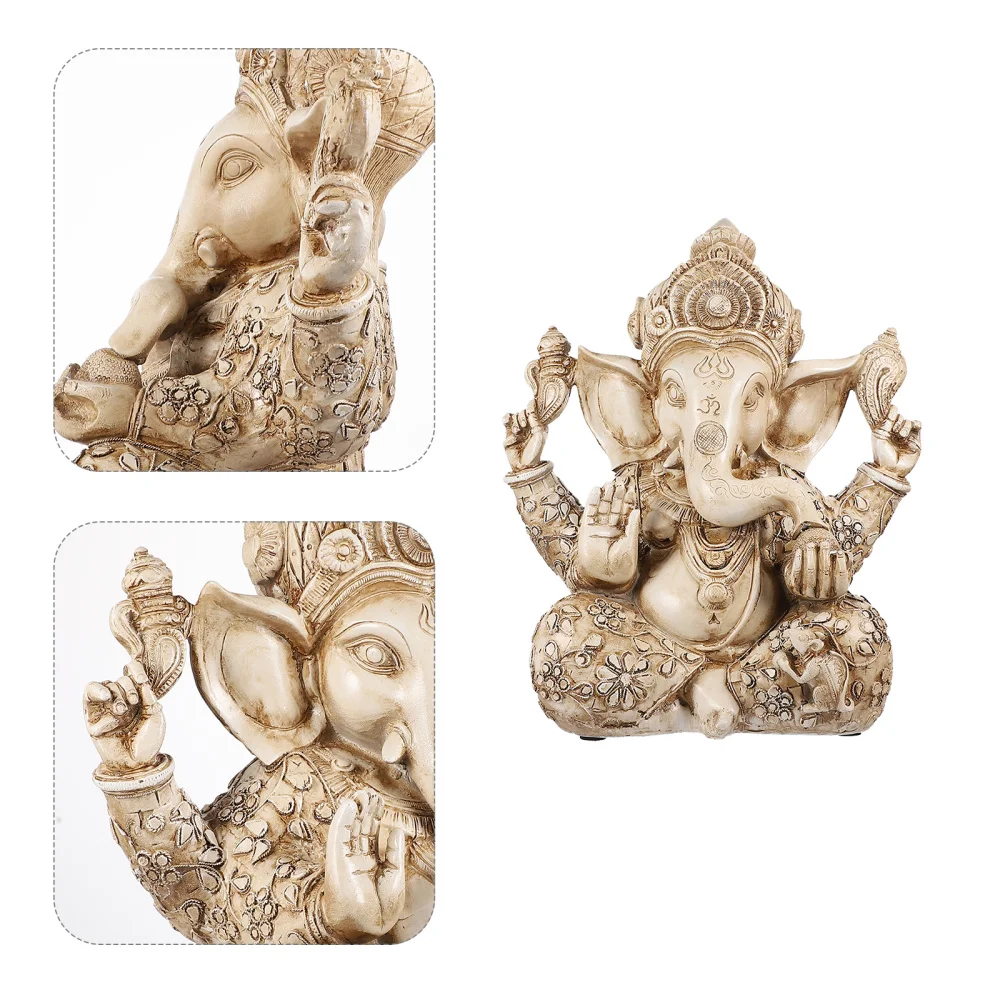 

Elephant Trunk God Statue Resin Art Craft Desk Ornament for Home Office