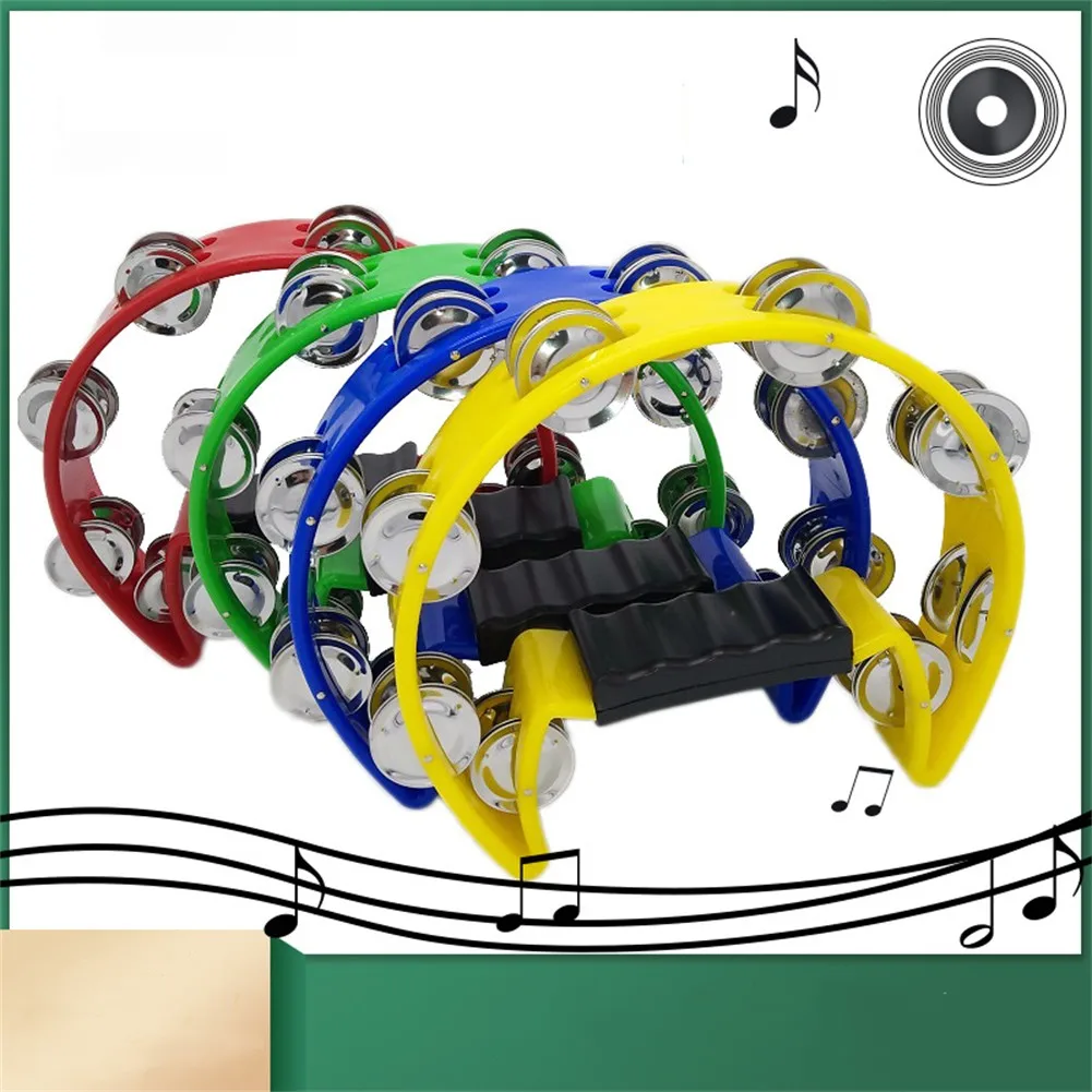 

Single Half Moon Tambourine Percussion Musical Instruments Hand Bells Half Moon Tambourine Percussion Drum Party Game Baby Toy