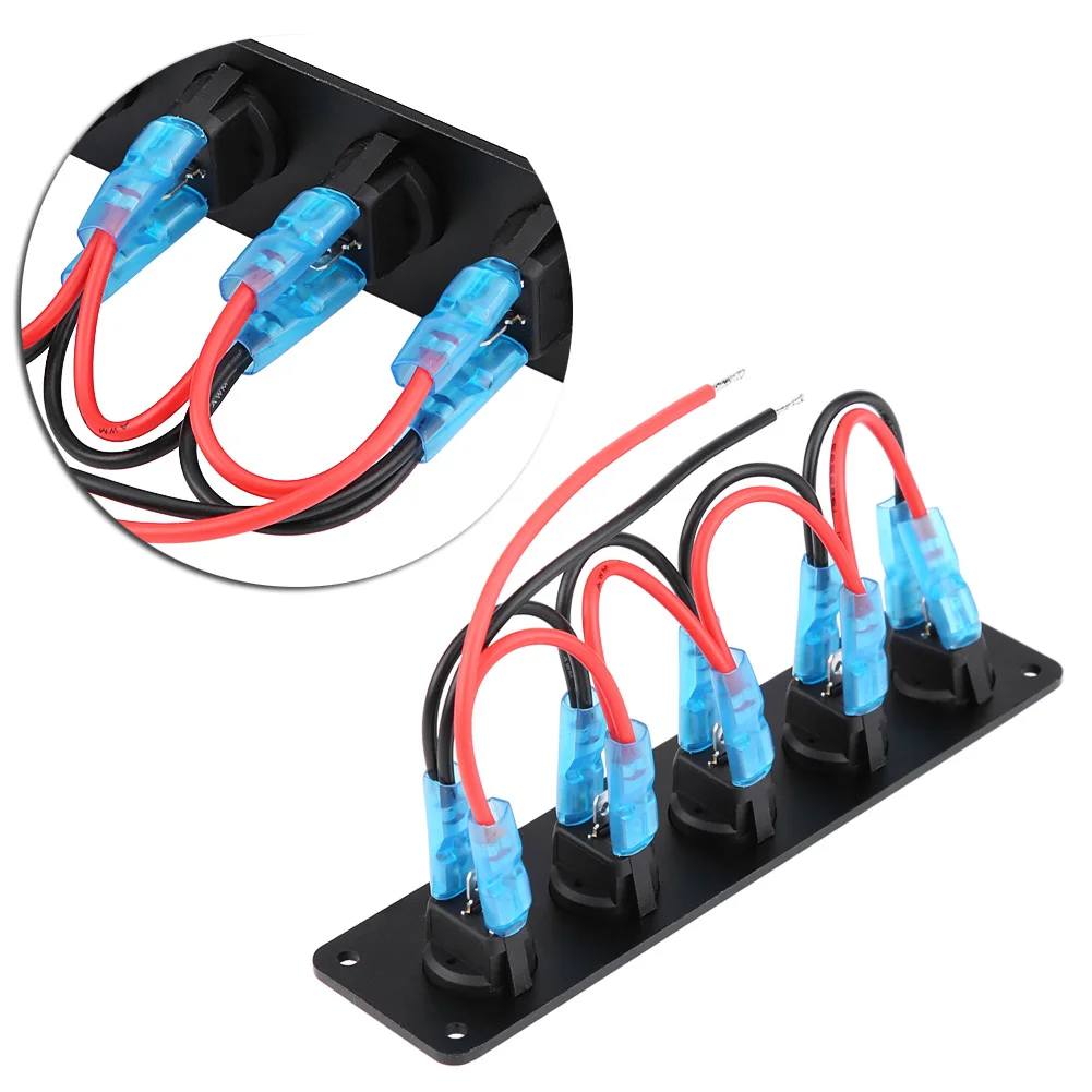 Car Rocker Switch Panel 5 Gang Round Dash Toggle LED Single Light For 12 24V RV Boat Yacht Marine​|Переключатели и рычаги