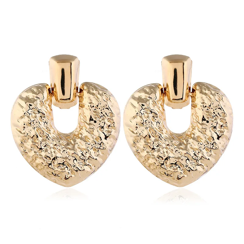 Женские серьги сердечки ZA европейские богемные металлические золотого цвета