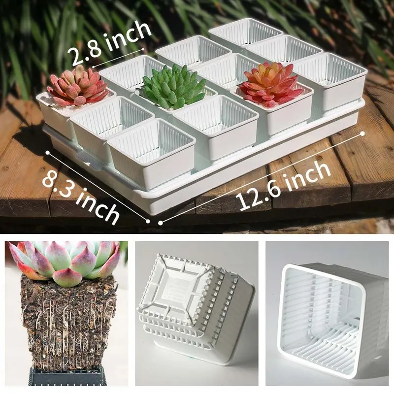 Белый горшок для суккулентов пластиковый контейнер кактуса умывальника на