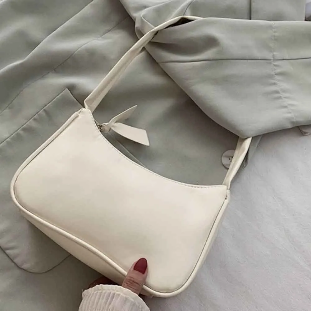 

Women Top Handle Bag PU Leather Vintage Subaxillary Retro Handbag Casual Portable Mini Underarm Small Shoulder Ladies Fashion