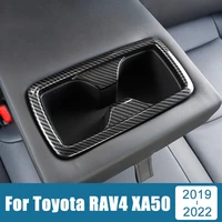 abs car seat back row water cup holder cover frame panel trim sticker for toyota rav4 2019 2020 2021 2022 xa50 rav 4 accessories