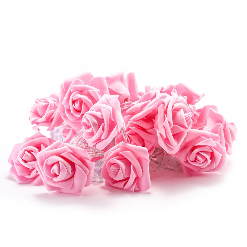 

2M 10LED Artificial Rose Flower Garland String Light LED Fairy Lights Valentine's Day Wedding Christmas Party Decorations