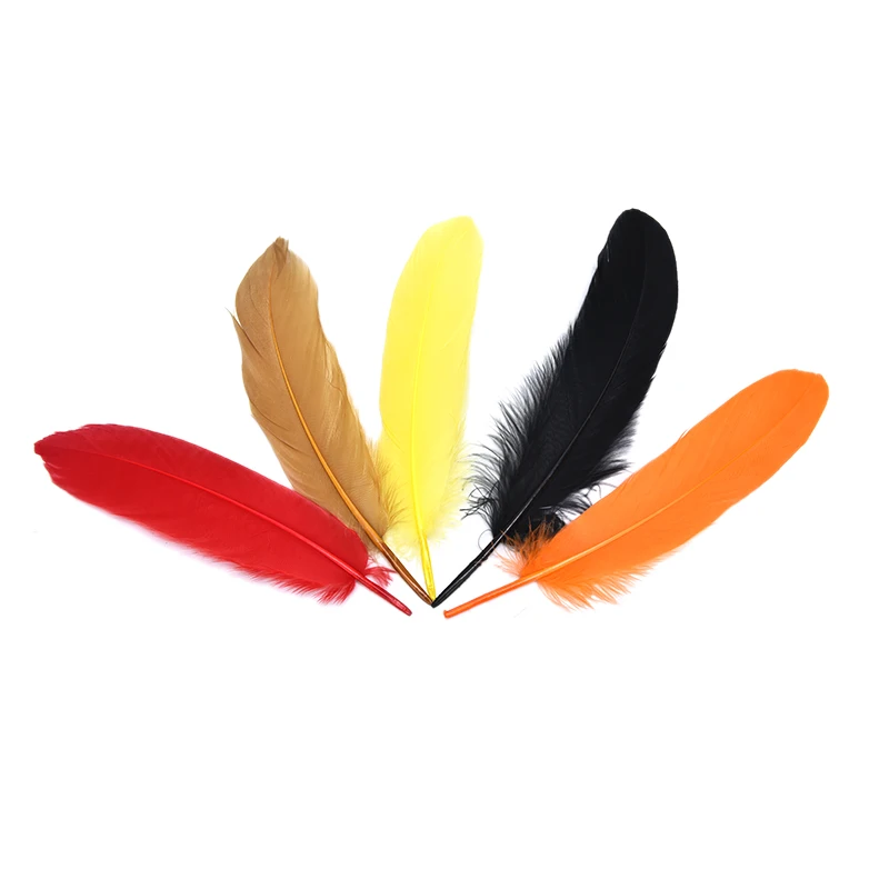 

50pcs Hard Pole Natural Goose Feathers for Crafts Plumes 6-8inch/15-20cm Jewelry Duck Pheasant Feather Wedding Home Decoration